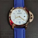 Replica Panerai Luminor Watch Rose Gold Case White Dial